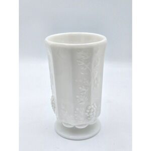 Westmoreland Milk Glass Vase with Grape and‎ Vine Pattern